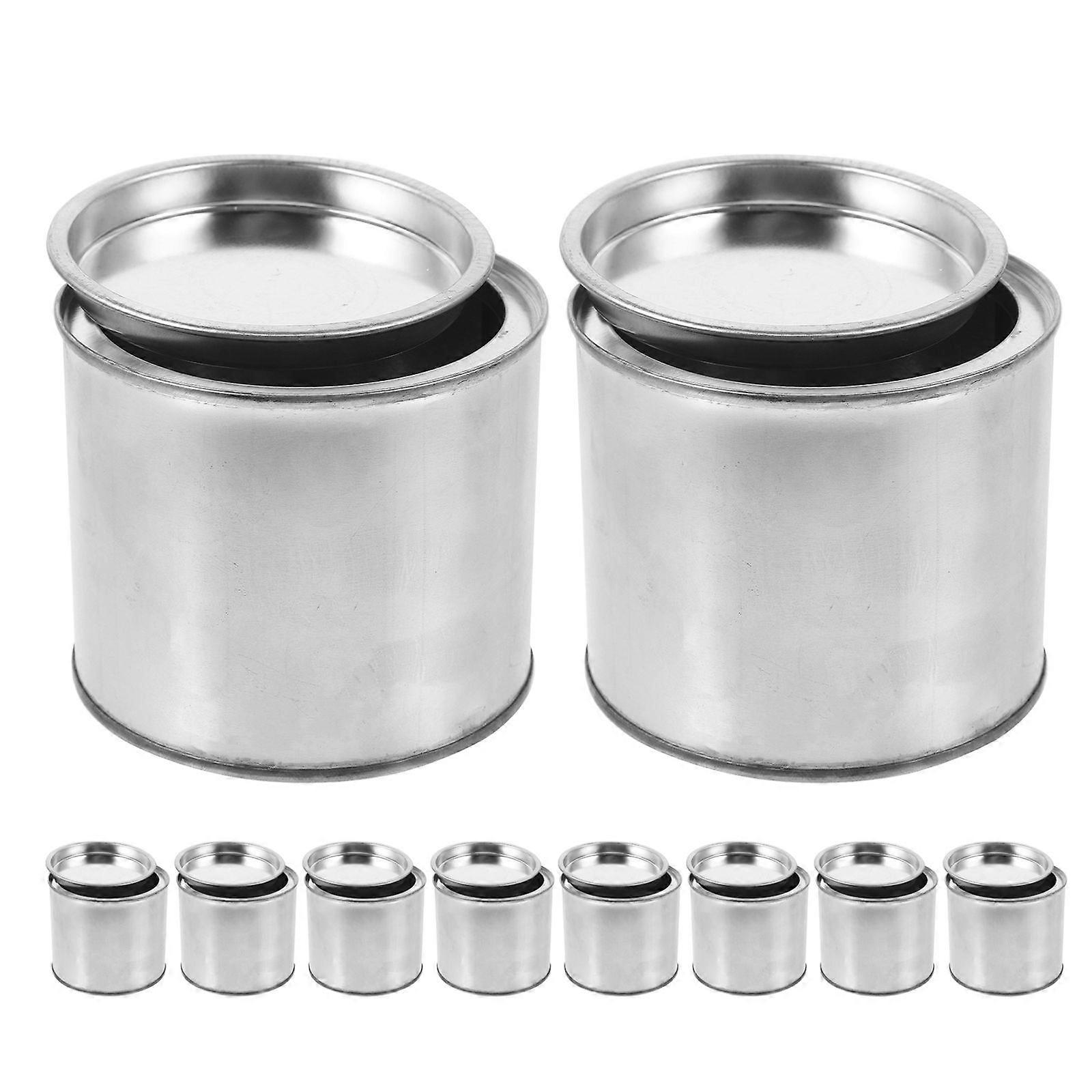 10pcs Empty Paint Cans: Round Metal Paint Cans with Lids Empty Ink Storage Containers 300ML for Pigment Ink and Oil - Small Buckets for Home or Art