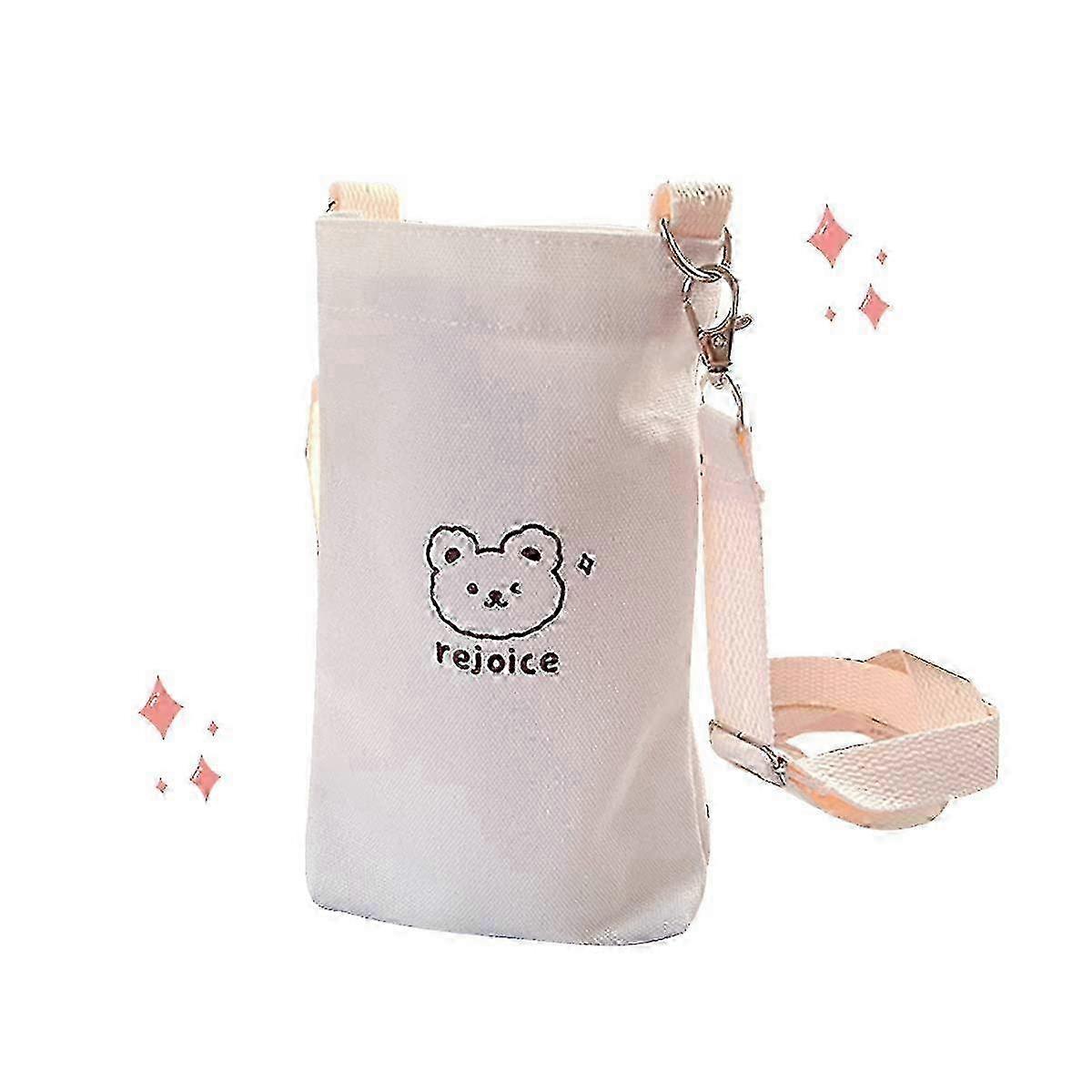 w Adjustable strap canva with water bottle pouch, removable hooks with water bottles for walking