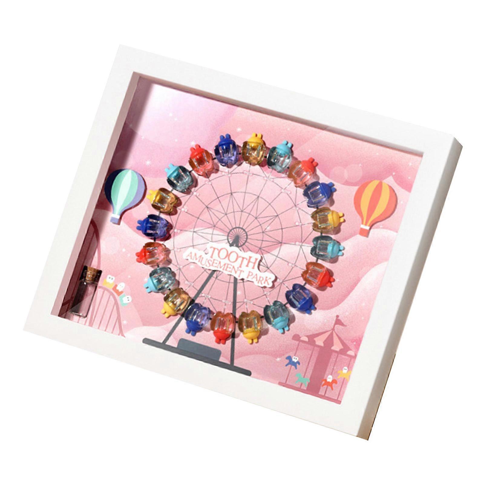 Memory Frame For Childrens Baby Teeth Moisture Proof Transportable Artifact Owner With Separated Compartments Multicolor