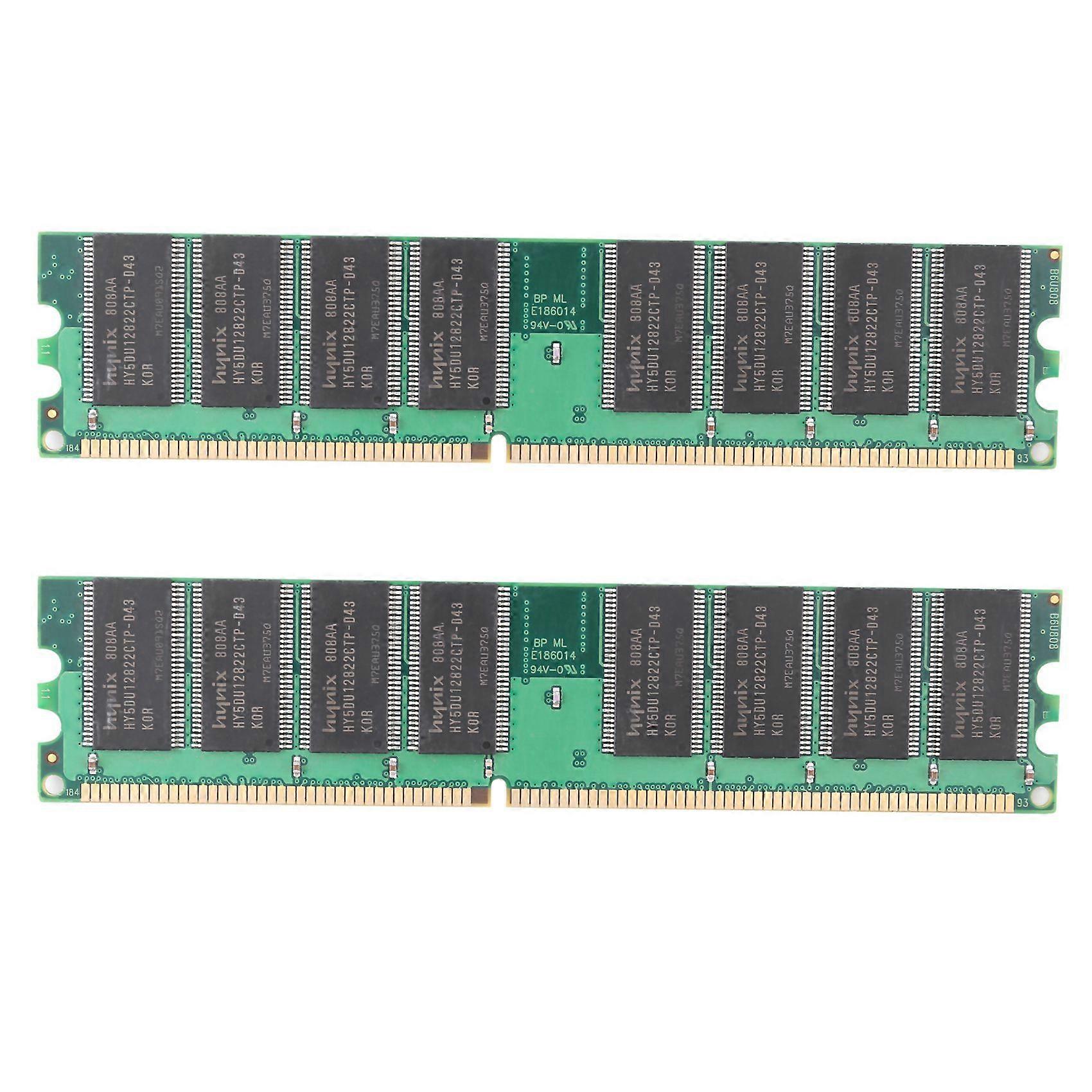 2X DDR 1GB PCメモリRAM DDR1デスクトップPC3200 400MHz 184ピン非ECCコンピュータメモリモジュール