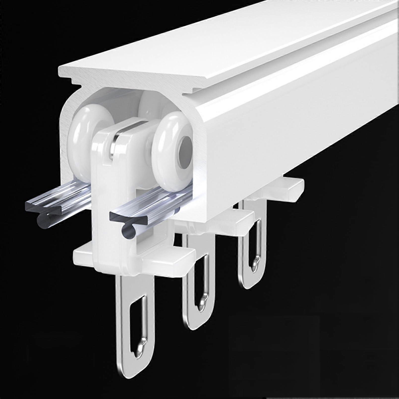 Ceiling Curtain Track 4m HeavyDuty Rail for Room Divider or Window, Wall/Ceiling Mount, White