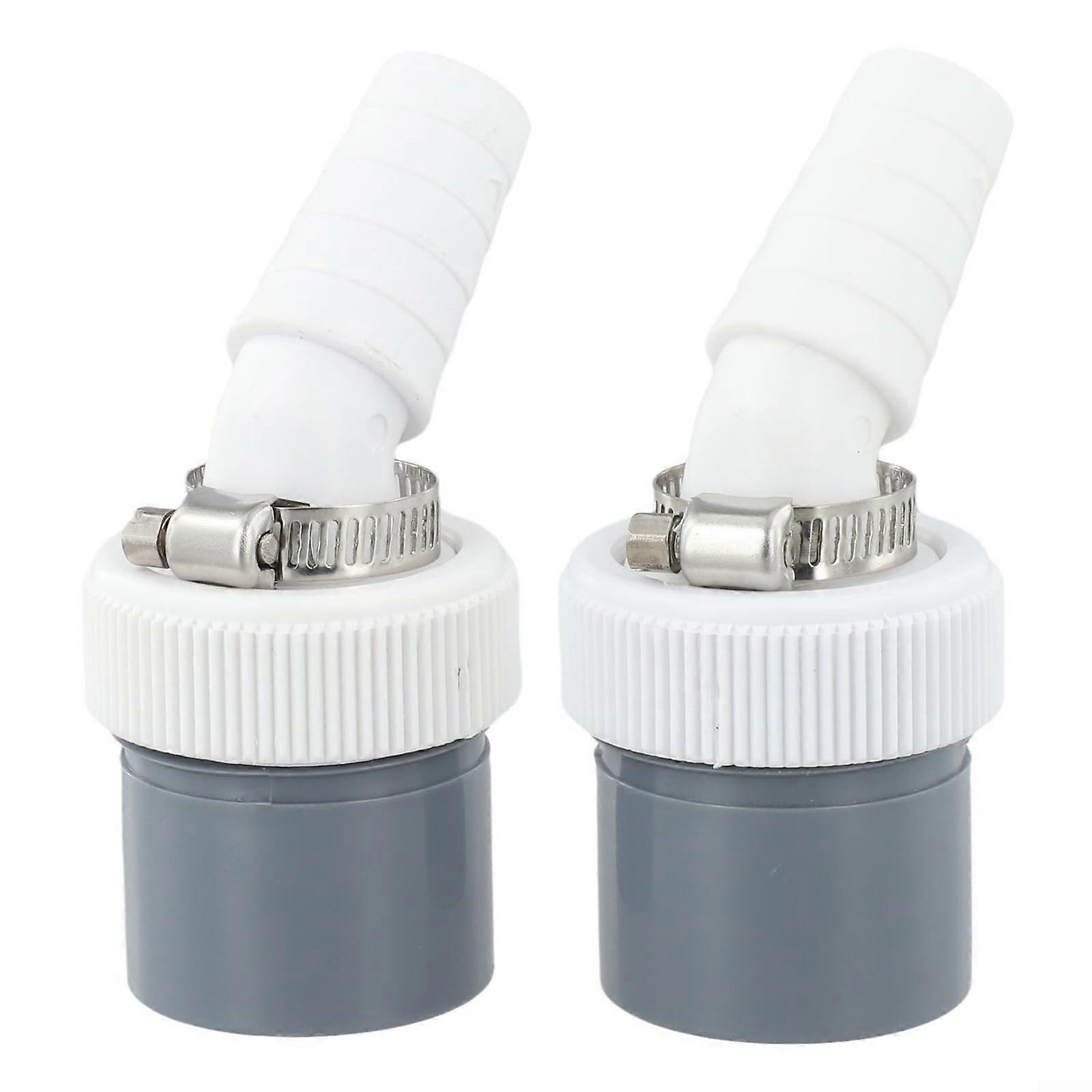 2Pcs PVC Washing Machine Drain Hose Adapter with Clamp, Leakproof 45° Connector, Wide Compatibility