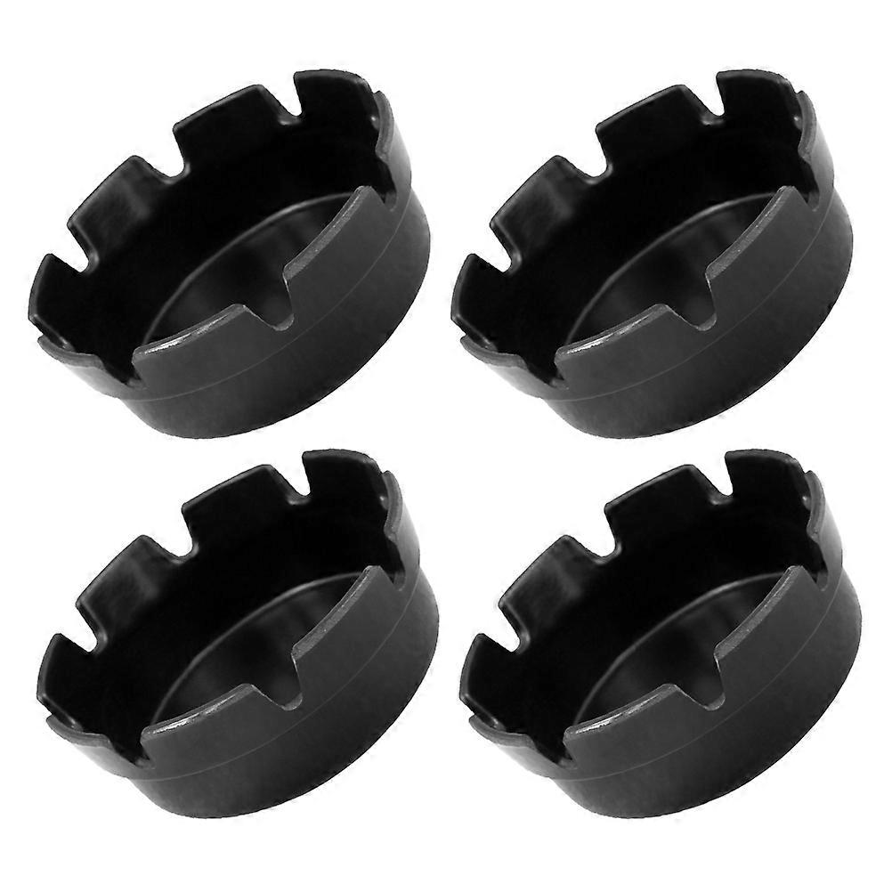 Black Plastic Ashtray with Eight Slots for Disposal 4Pcs Set