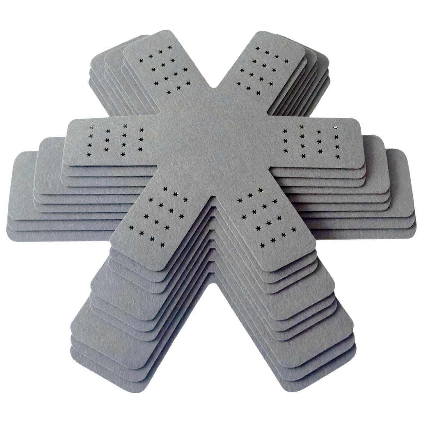 Pot and Pan Protectors 9 Pcs Gray Felt Cookware Pads, Scratch Stack Storage, 3 Sizes 12 14 16