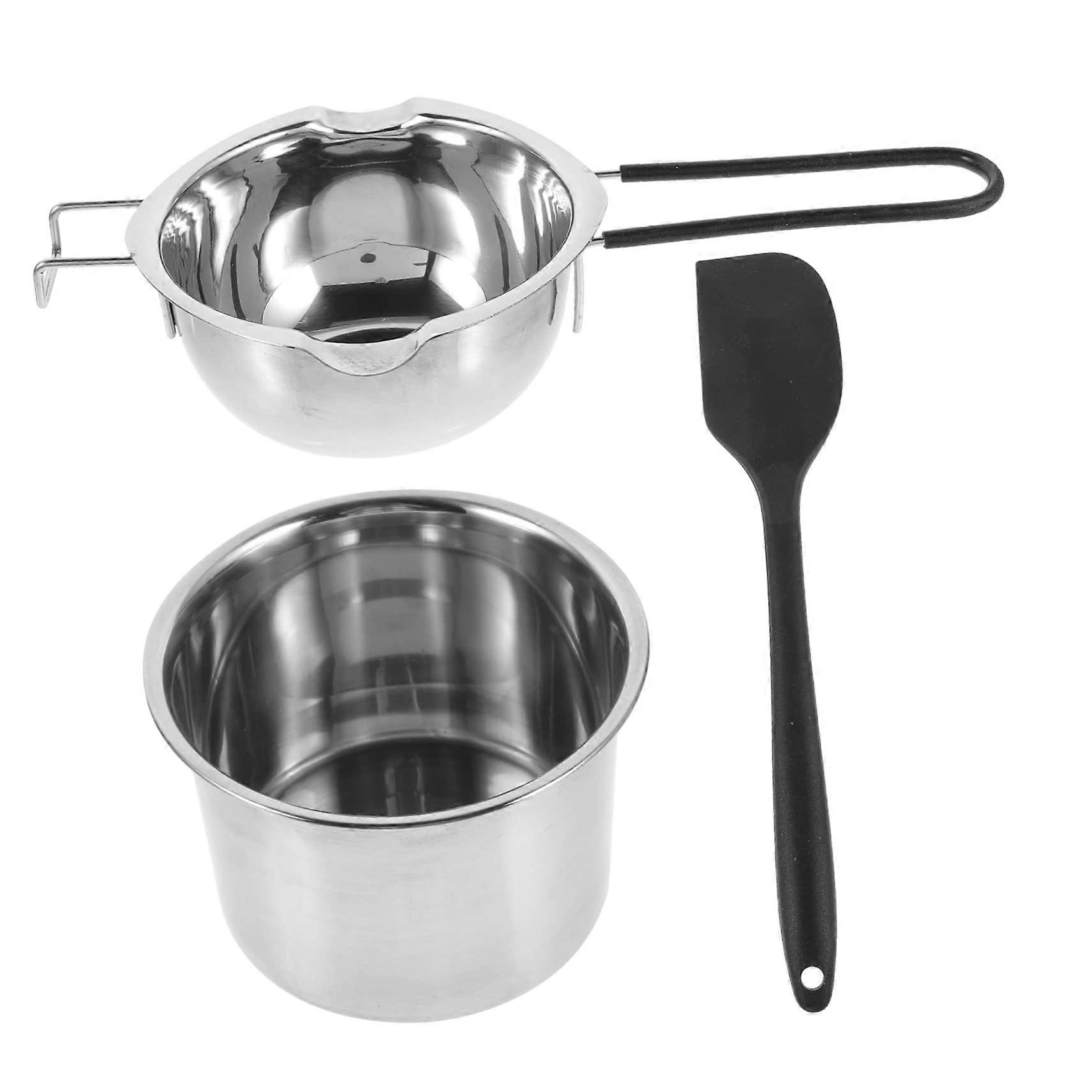 Stainless Steel Double Boiler Set with Spatula for Chocolate Candy Butter Cheese 400ml Baking