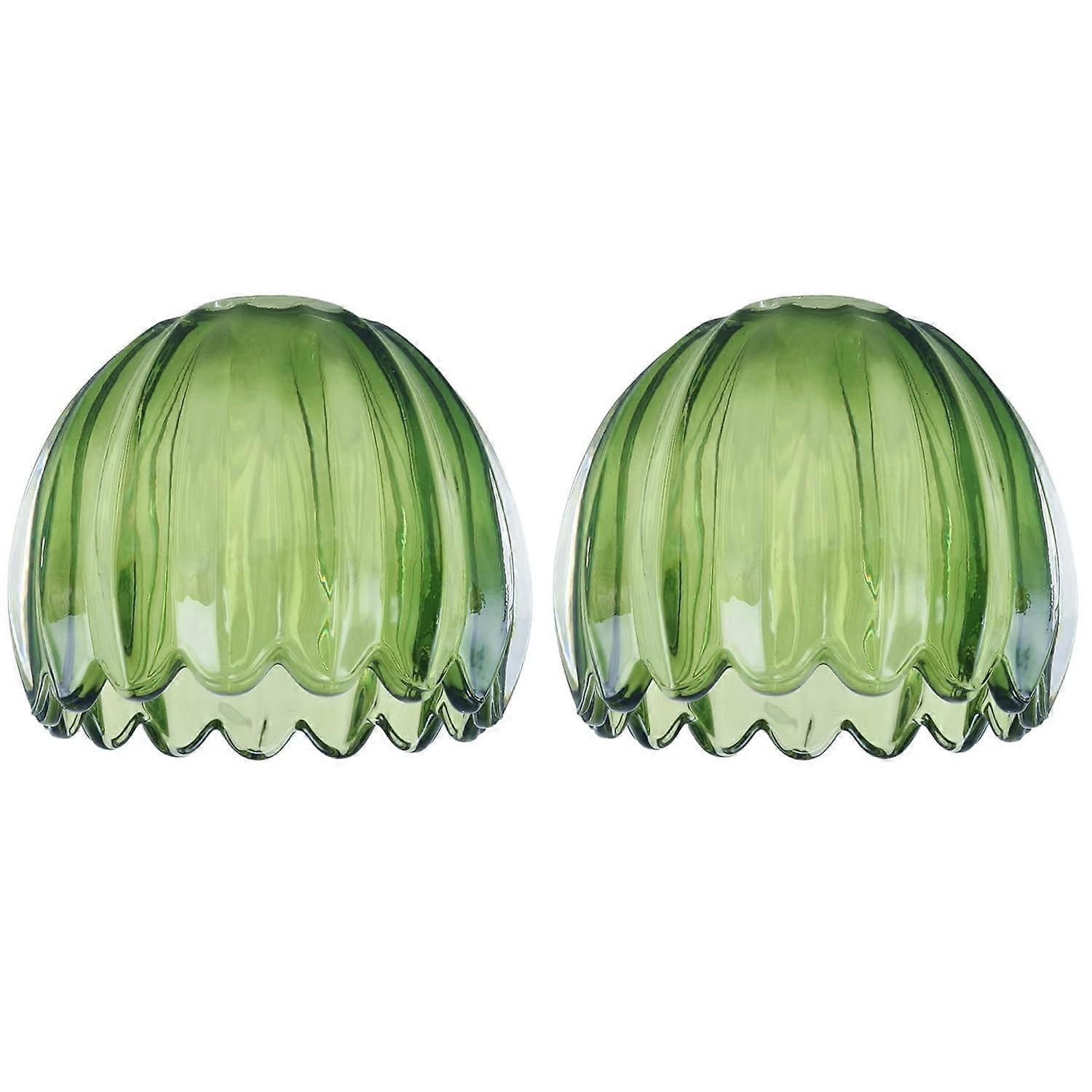 Glass Lamp Shade Vintage Green Tulip Design Replacement for Chandelier Table or Floor Lamp
