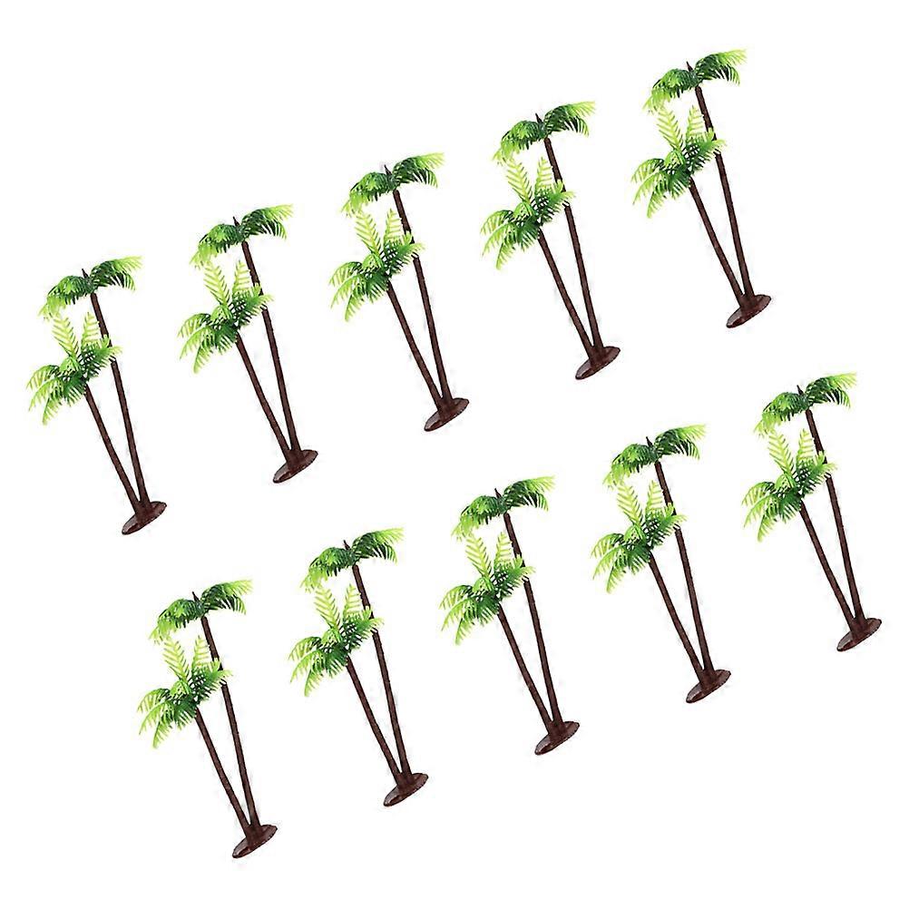 Simulation Tiny Tree Model Plastic Miniature Palm Trees Decorative For Home Office Photography Props 10Pack