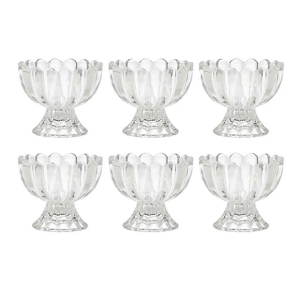 Glass Dessert Cups Set of 6 with Lids, 100ml Jelly and Ice Cream Serving Containers