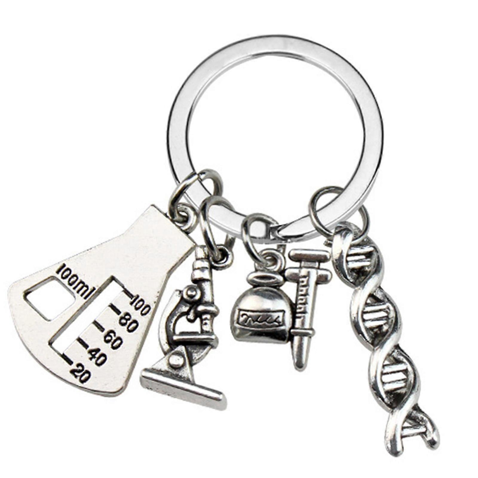 Portable Key Rings Educational Key Ornament Featuring Chemistry Molecule Structure Pendant for Daily Use and Gifting