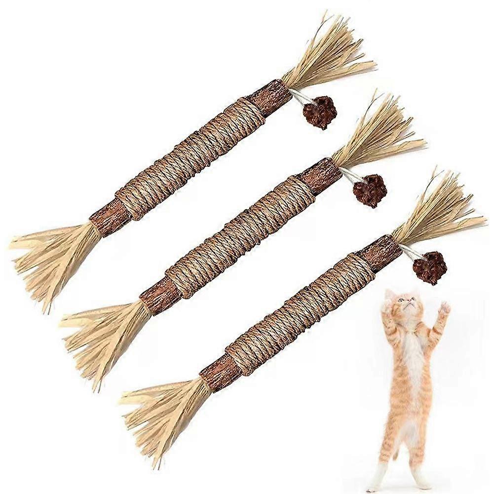 Catnip Matatabi Cat Toys Snacks Sticks Teeth Grinding Bite Resistant Cleans Tooth Promote Digestion Silvervine Pet Cat Toys