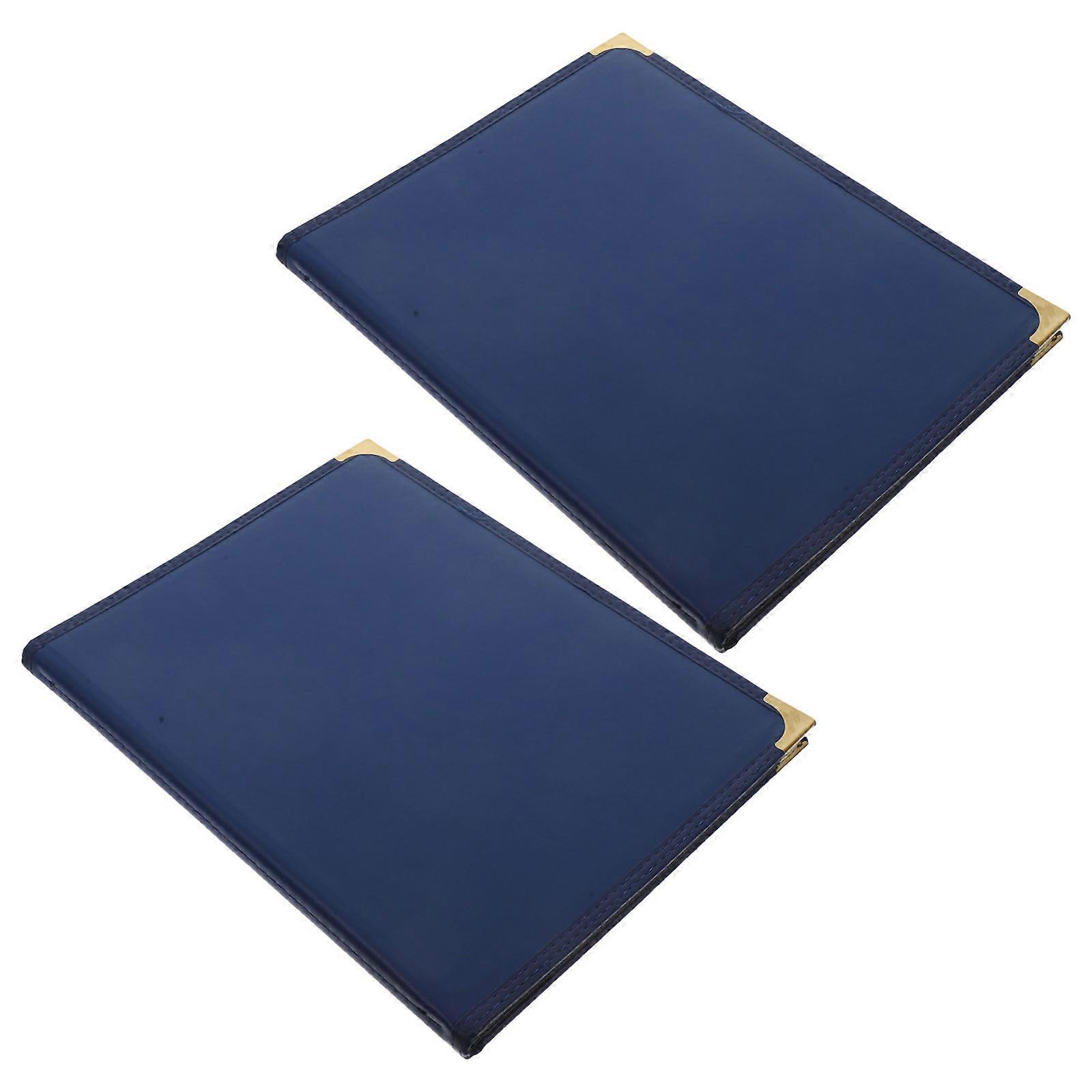 Stylish Menu Book for Restaurants and Bars with Transparent Sleeves and High Transparency for Easy Viewing in Blue Color 2Pcs