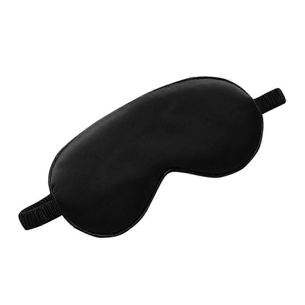 Silk Sleep Mask 99% Light Blocking Breathable SkinFriendly with Adjustable Band Black for Travel