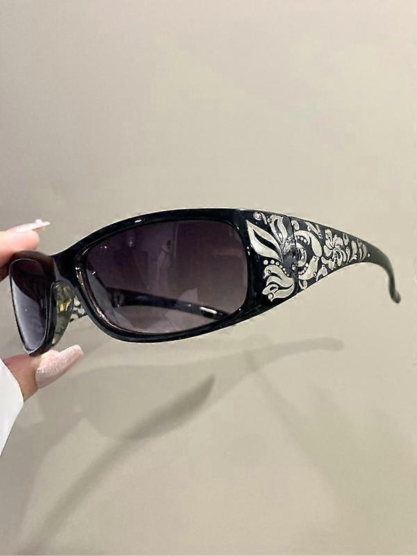 Punk Rhinestone Vintage Fashion Glasses for Men Women, Metal Hinge Eyeglasses, Boho Style, Decorative Lens Eyeglasses