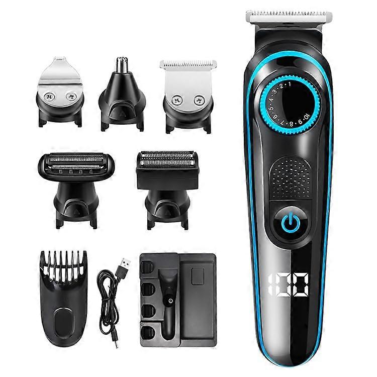 Hair Clipper for Men Cordless Rechargeable Beard Trimmer Low Noise Precision Blades Blue
