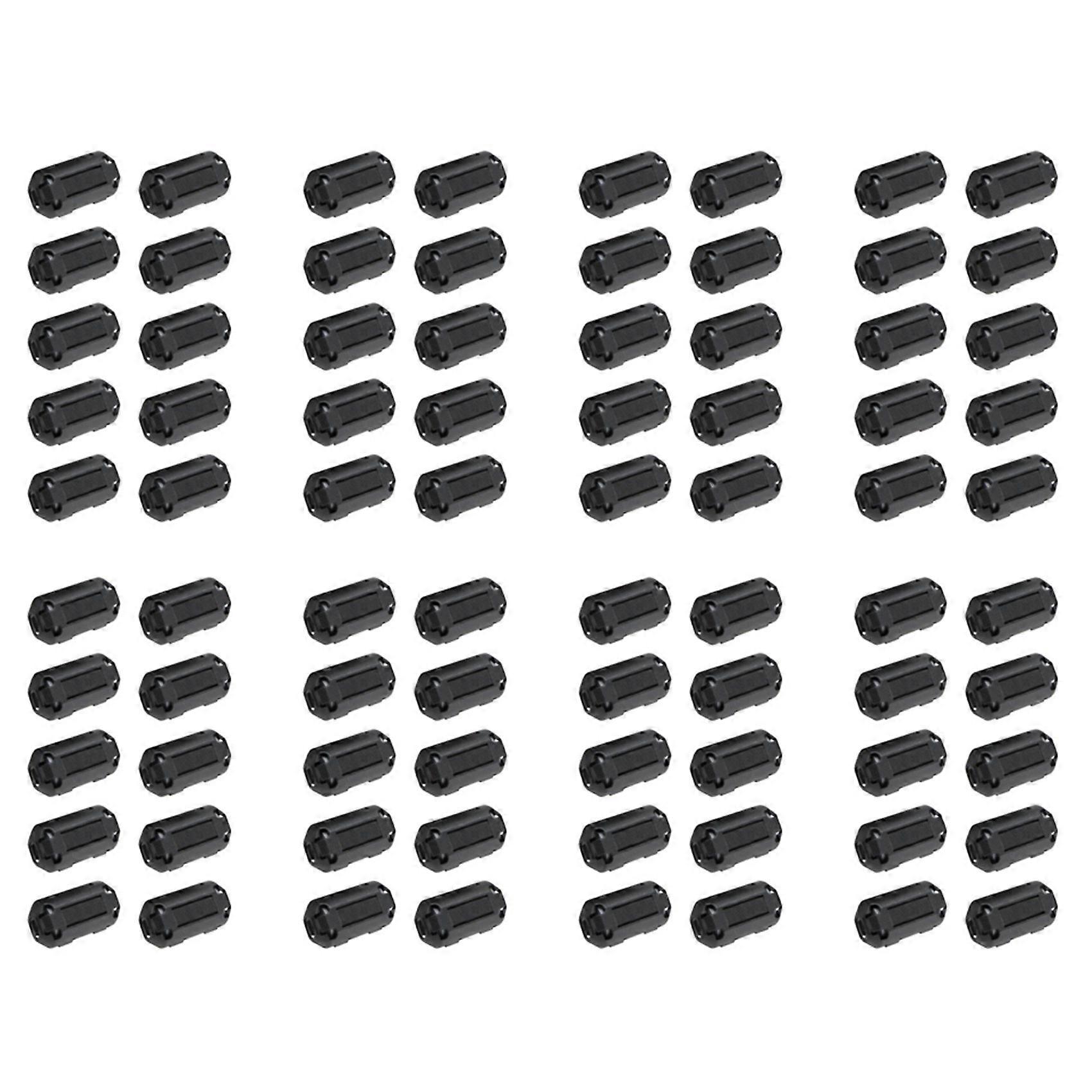 80 Pcs Movable 7mm Inner Diameter Black Ferrite Core Ring Cable Clip