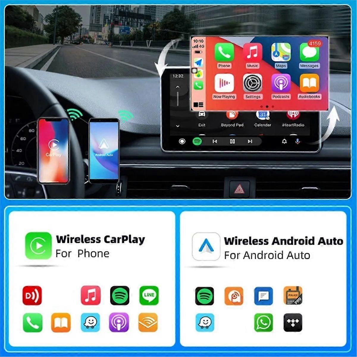 CarPlay for Android Auto Adapter Wireless USB A Type C 2 Ports USB Dongle Car Mini Box for for for