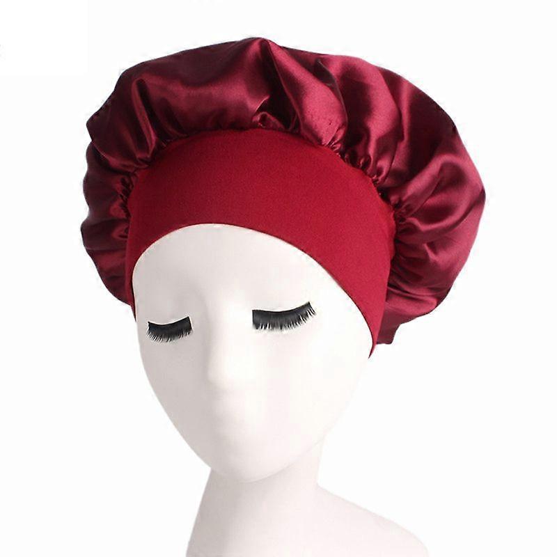 Solid Satin Bonnet Hair Styling Sleep Hat Wrap Shower Cap Hair Styling Tools