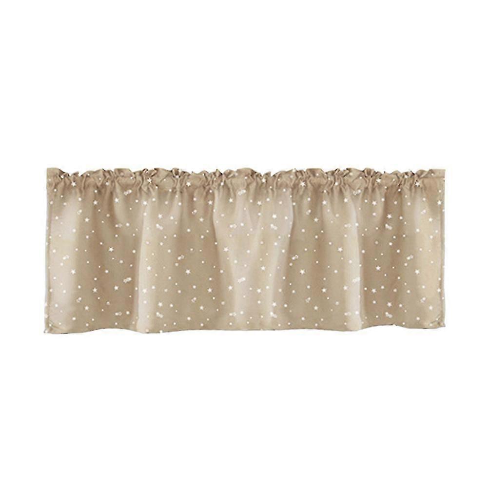 Stars Print Solid Color Kitchen Short Curtain Window Valance Drape Home Decor