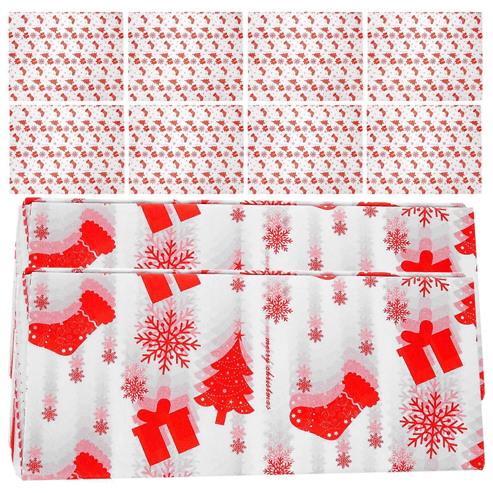 Festival Christmas Gift Papers Multi-Function 40Pack Gift Packaging Ideal For Parties 66x50cm Red