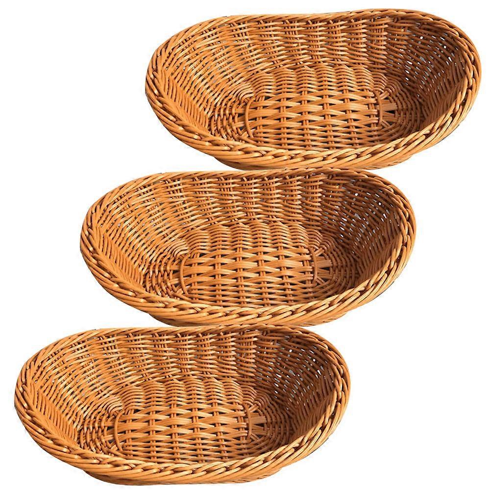 Zero Snack Storage Basket Woven Bread Basket for Storage 3Pcs Kitchen Organizer