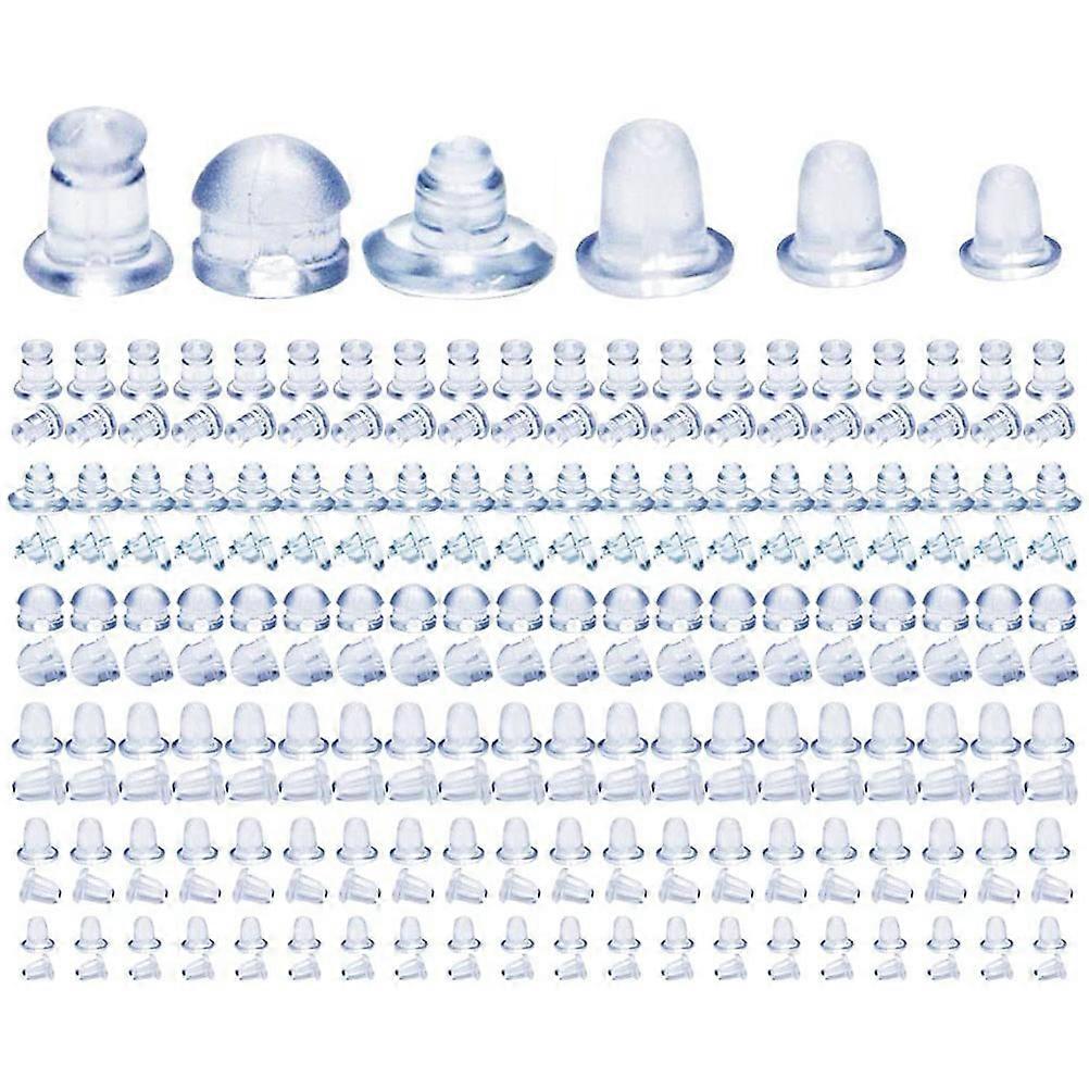 Ear Ring Backs Silicone Earring Stoppers for Studs 1 Box Transparent