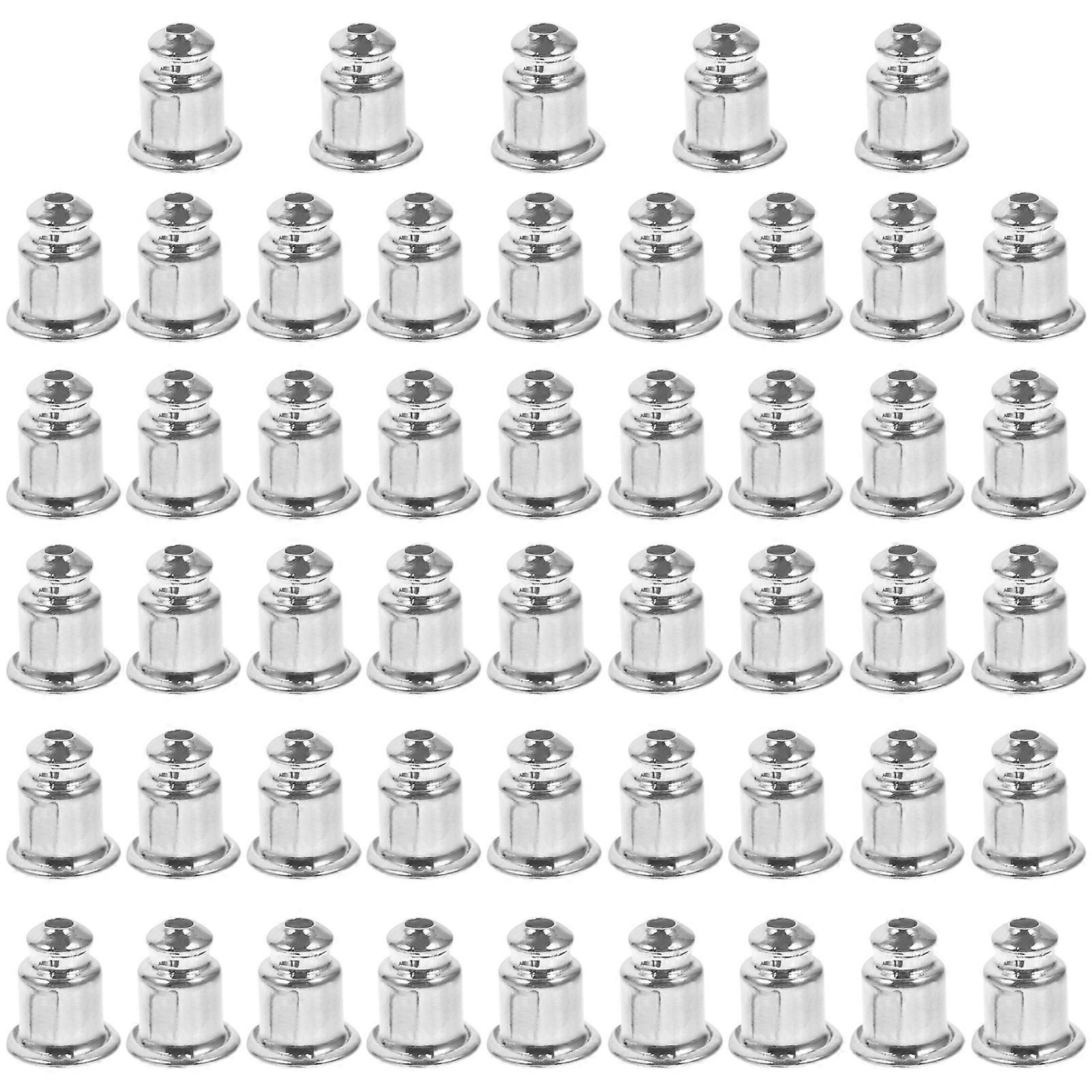 Copper Earring Backs for Earrings Use 50Pcs Silver Color Locking Backs