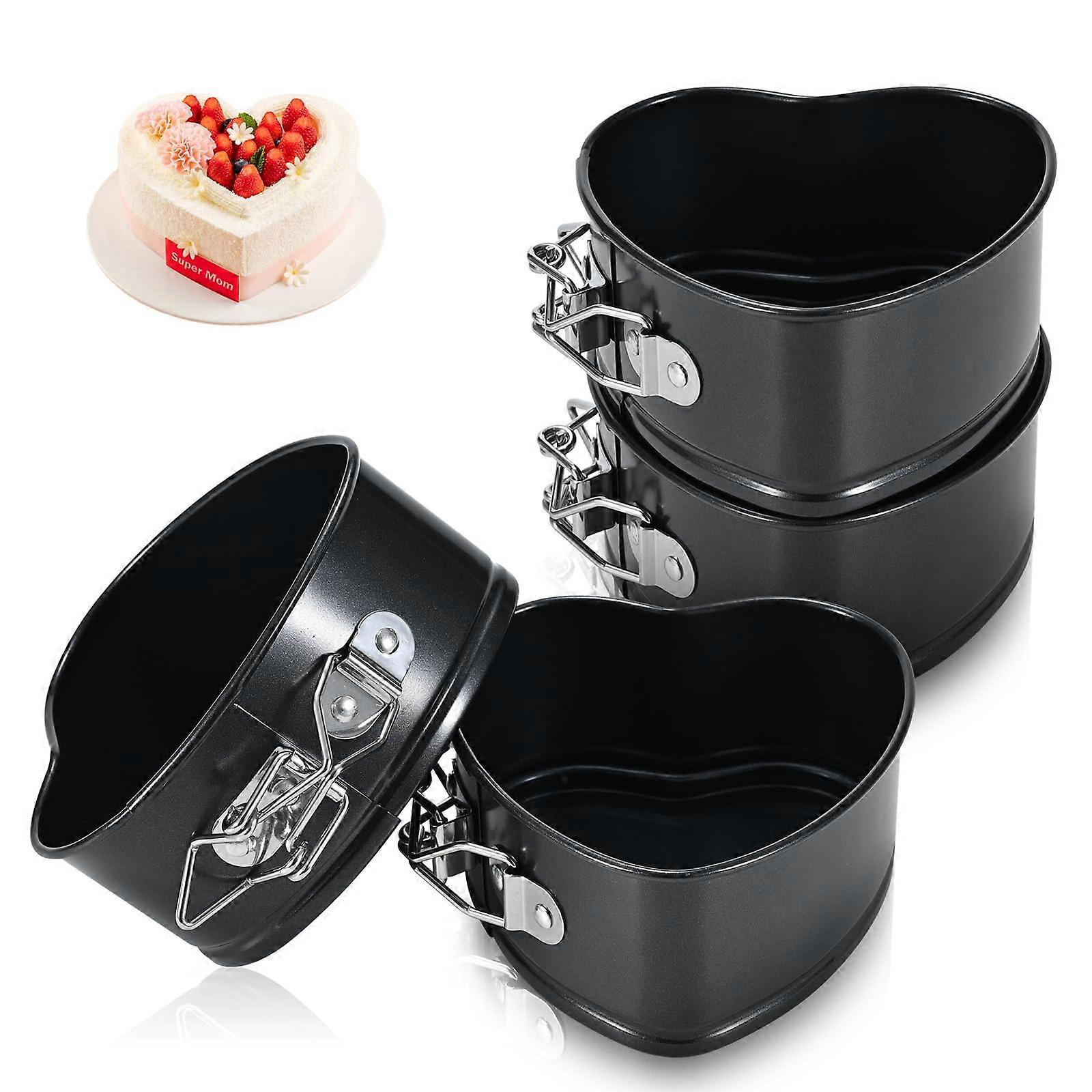 Springform Cake Pan Set 4 Pack 10cm NonStick Leakproof Removable Bottom Cheesecake Pans