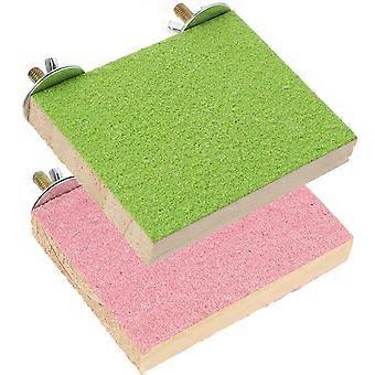 Papegaaienspeelgoed Papegaaienplatforms Kauwspeelgoed Rechthoekig Diverse Kleuren 2-pack