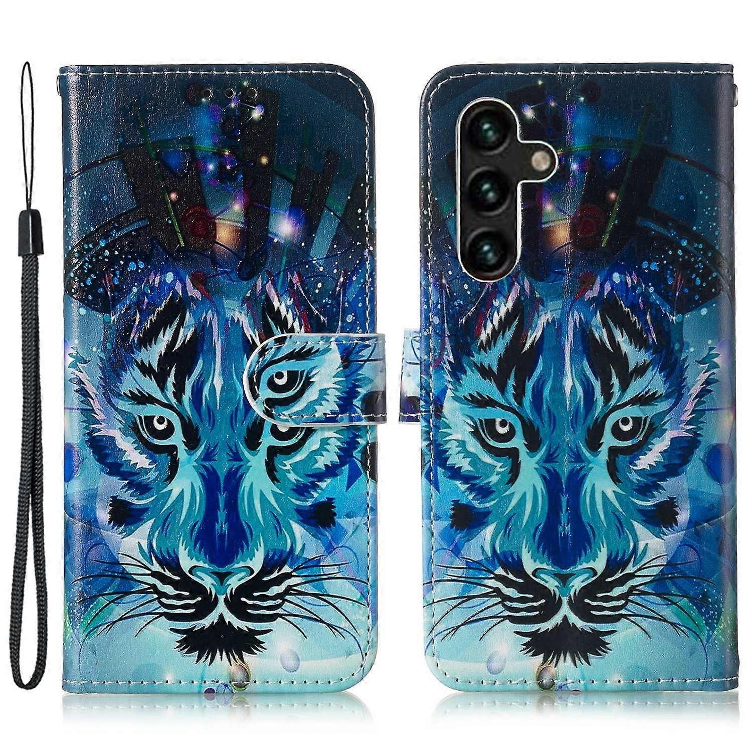 For Samsung Galaxy S24 FE Wallet Case Leather Pattern Printed Phone Cover