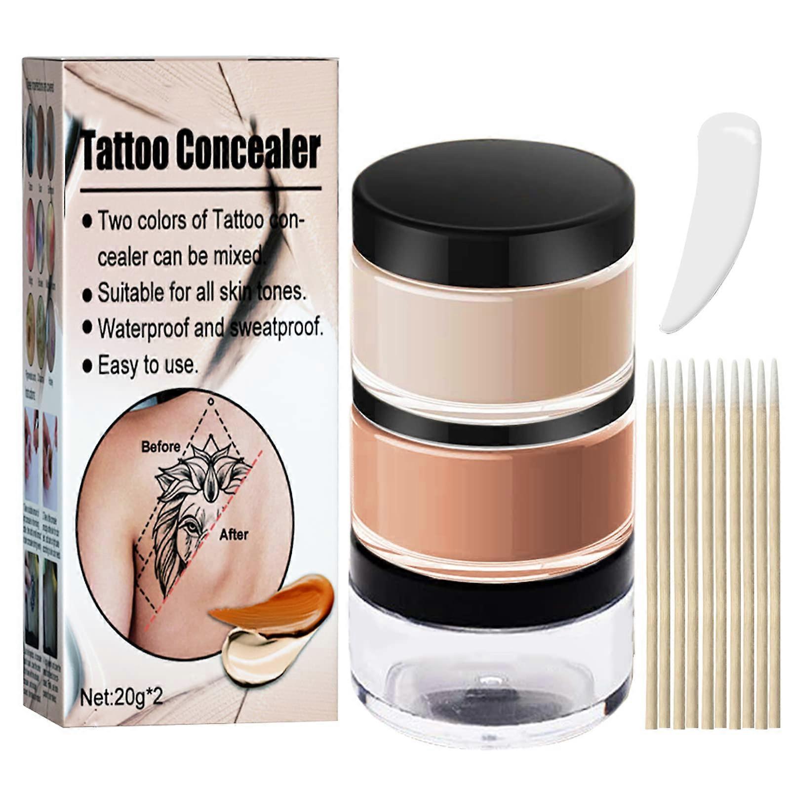 Tattoo Concealer Waterproof Full Coverage Makeup for Scars Vitiligo Dark Spots Body Use