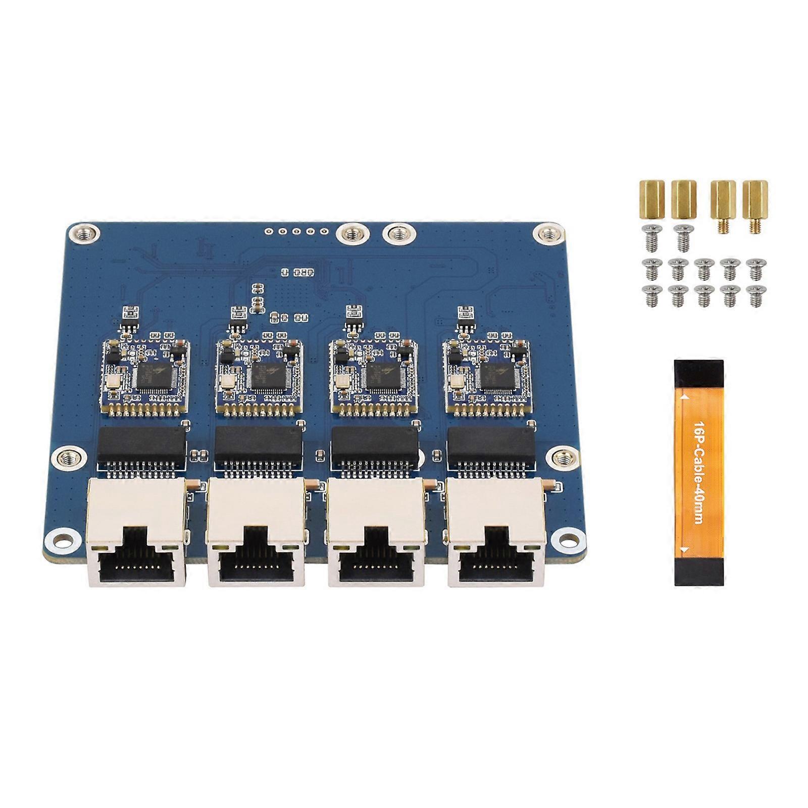 High Compatibility PCIe 4 Channel Networking Expansion Card Plugs Play Installation for Multiple Systems Multicolor