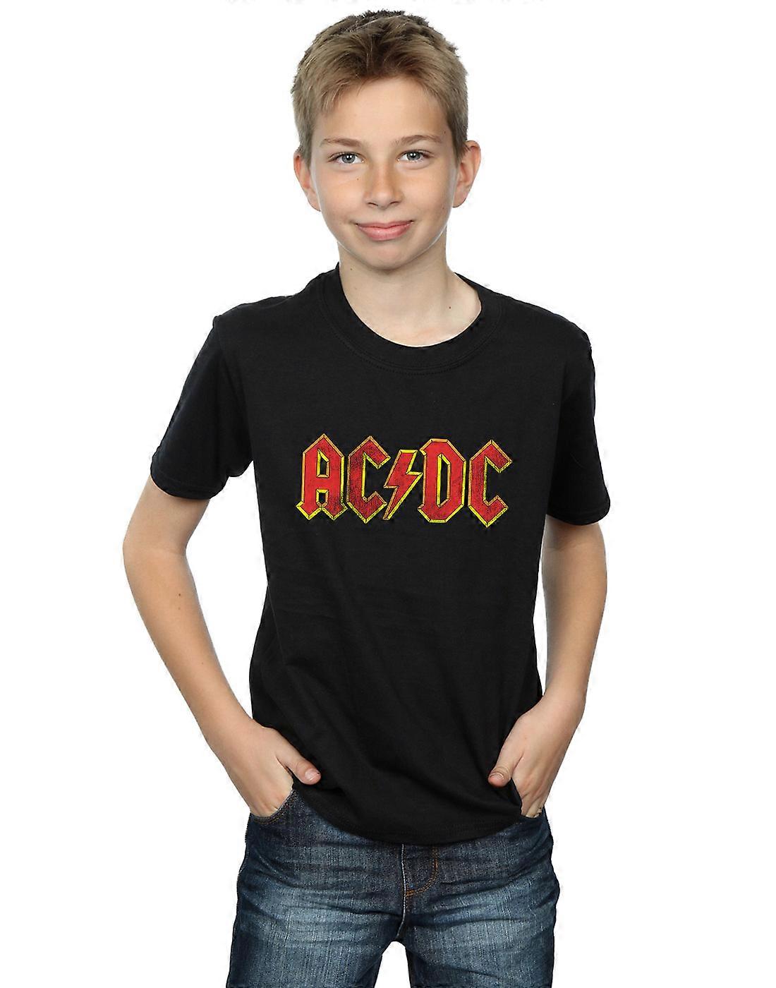 AC/DC gutter Distressed røde Logo t-skjorte