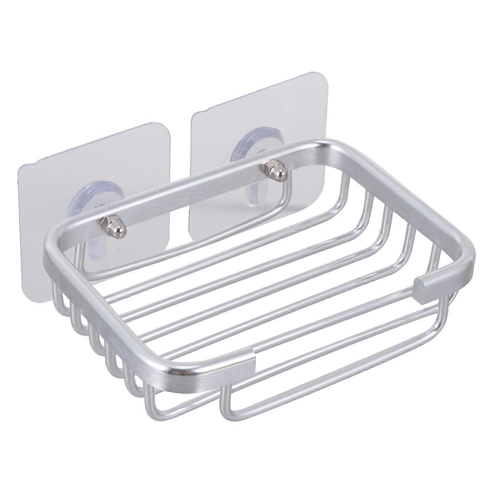 Selfdraining Aluminium Soap Dish Wall Mounted Rustproof Holder for Bathroom Kitchen NoDrill