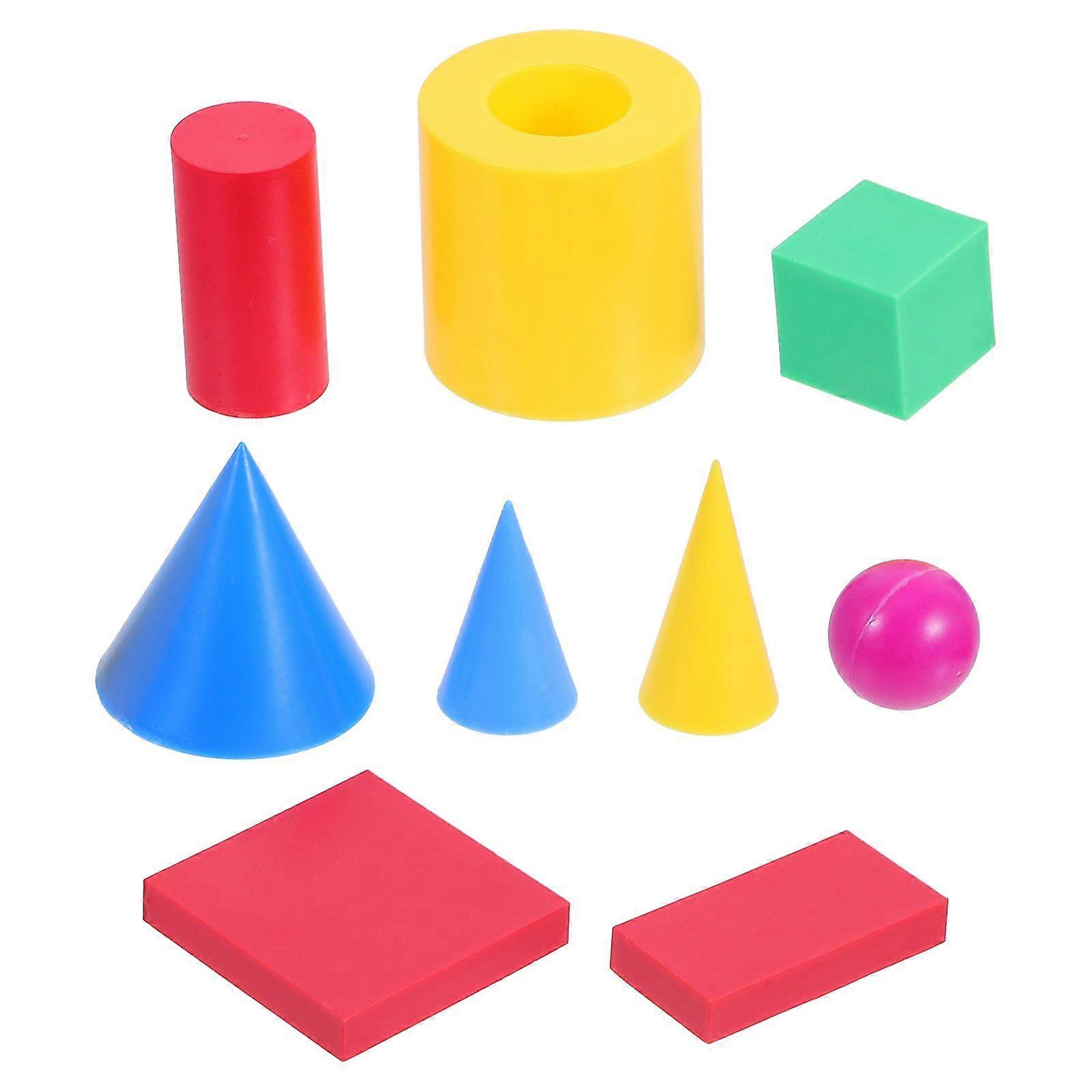 1 Set Geometric Solids Set For Kids Rectangular Cube Cylinder Cone Sphere For Learning Geometry Spatial Imagination School Home Educational