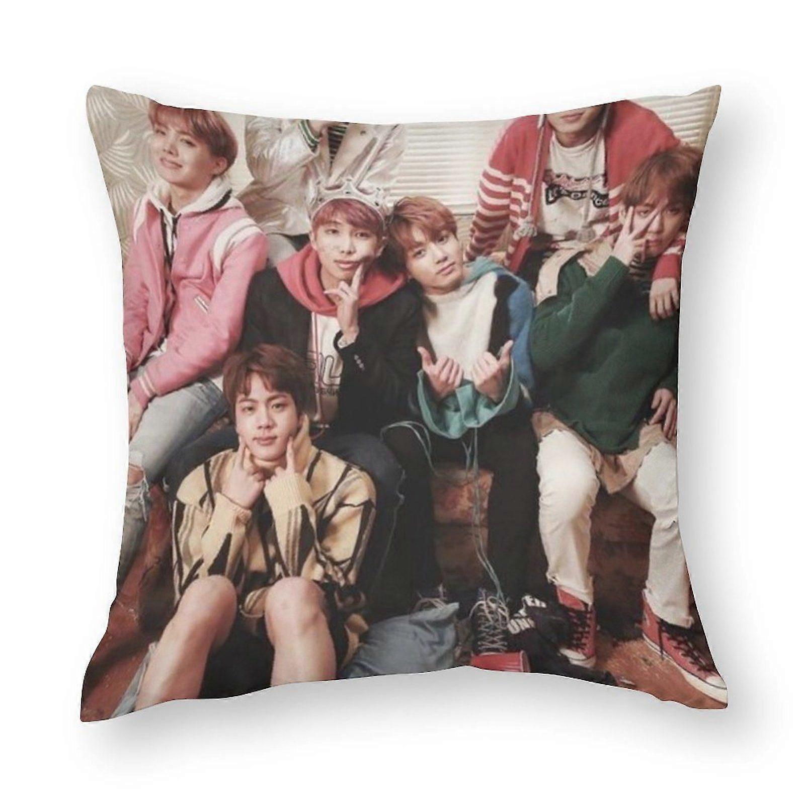 BTS Throw Pillow Covers Tufted Canvas Durable Tropical Modern for Balcony