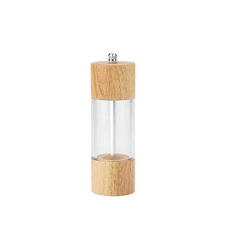 Salt and Pepper Grinder with Adjustable Ceramic Core, Natural Oak Finish and Clear Window Display