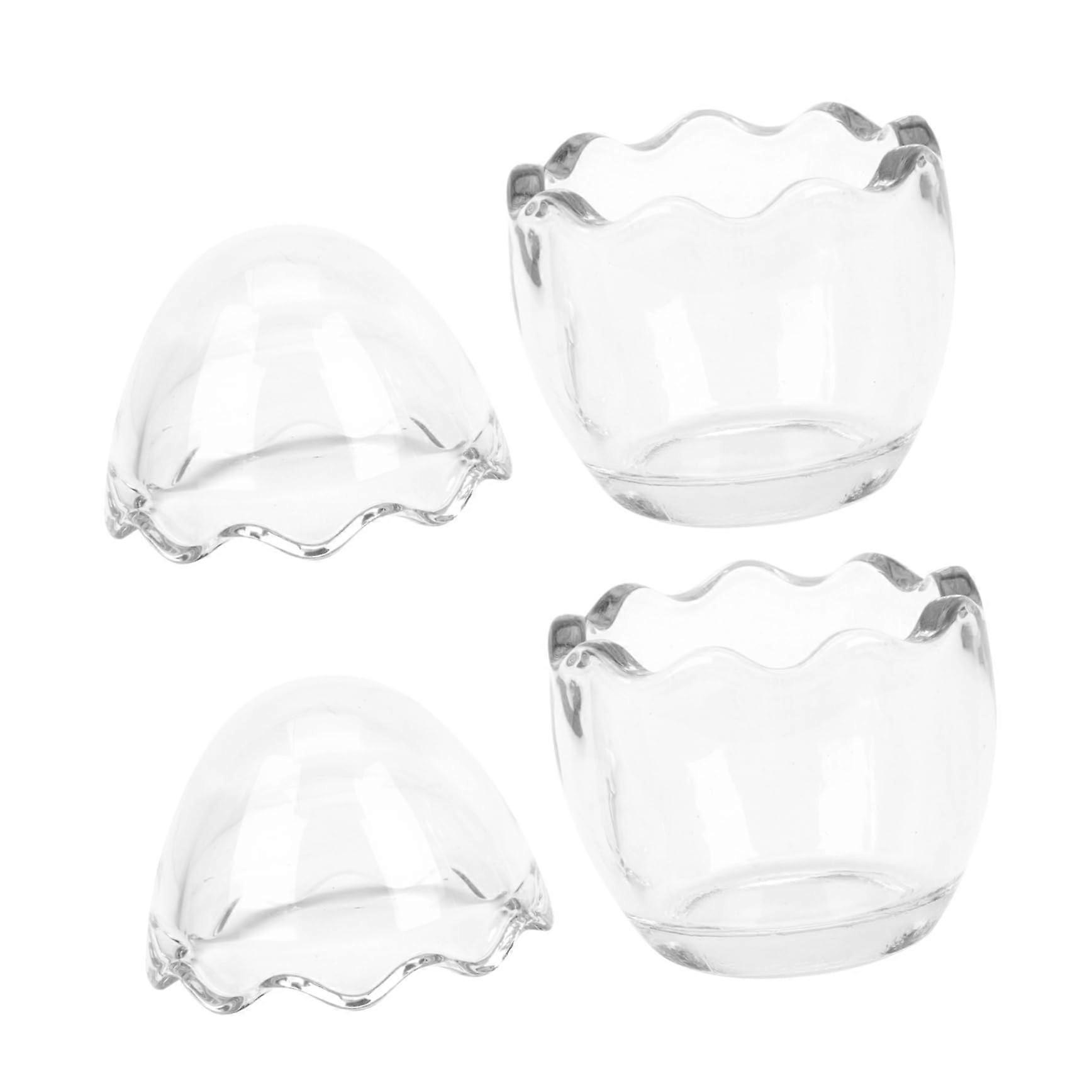 2pcs Glass Eggshell Pudding Cups Creative Dessert Serving for Parties Jelly and Cakes