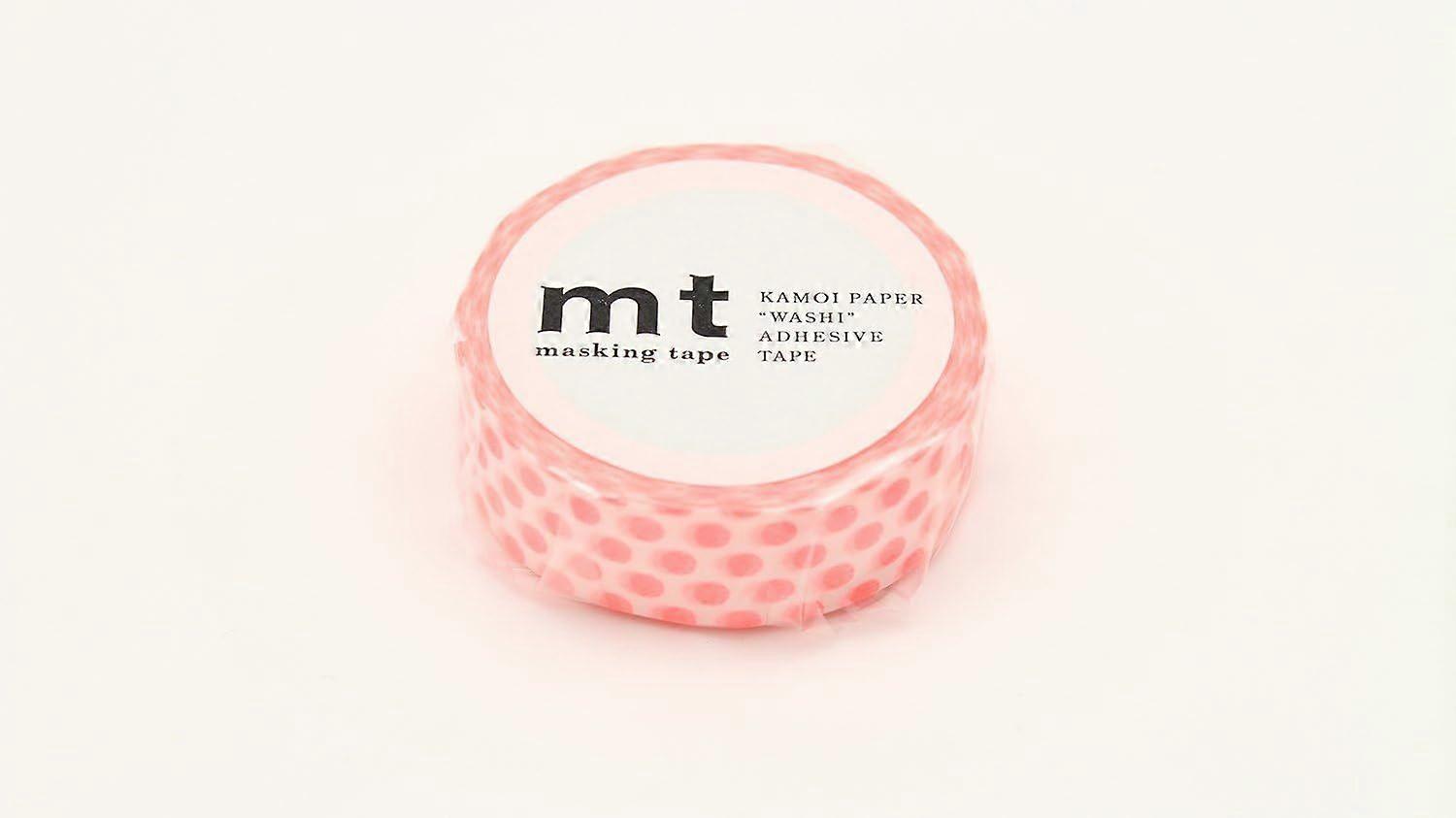 1P "Dot Shocking Red" Washi Masking Tape - Shocking Red Shocking Red