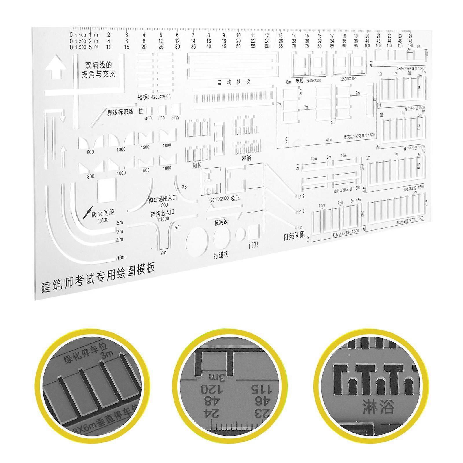 Geometric Stencil Drafting Ruler Plastic Drafting Tool Architecture Supplies