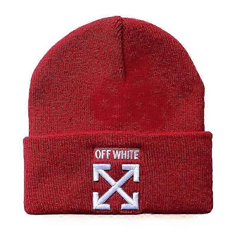 OFF embroidered knitted hat warm pullover hip-hop hat White wool hat cold hat