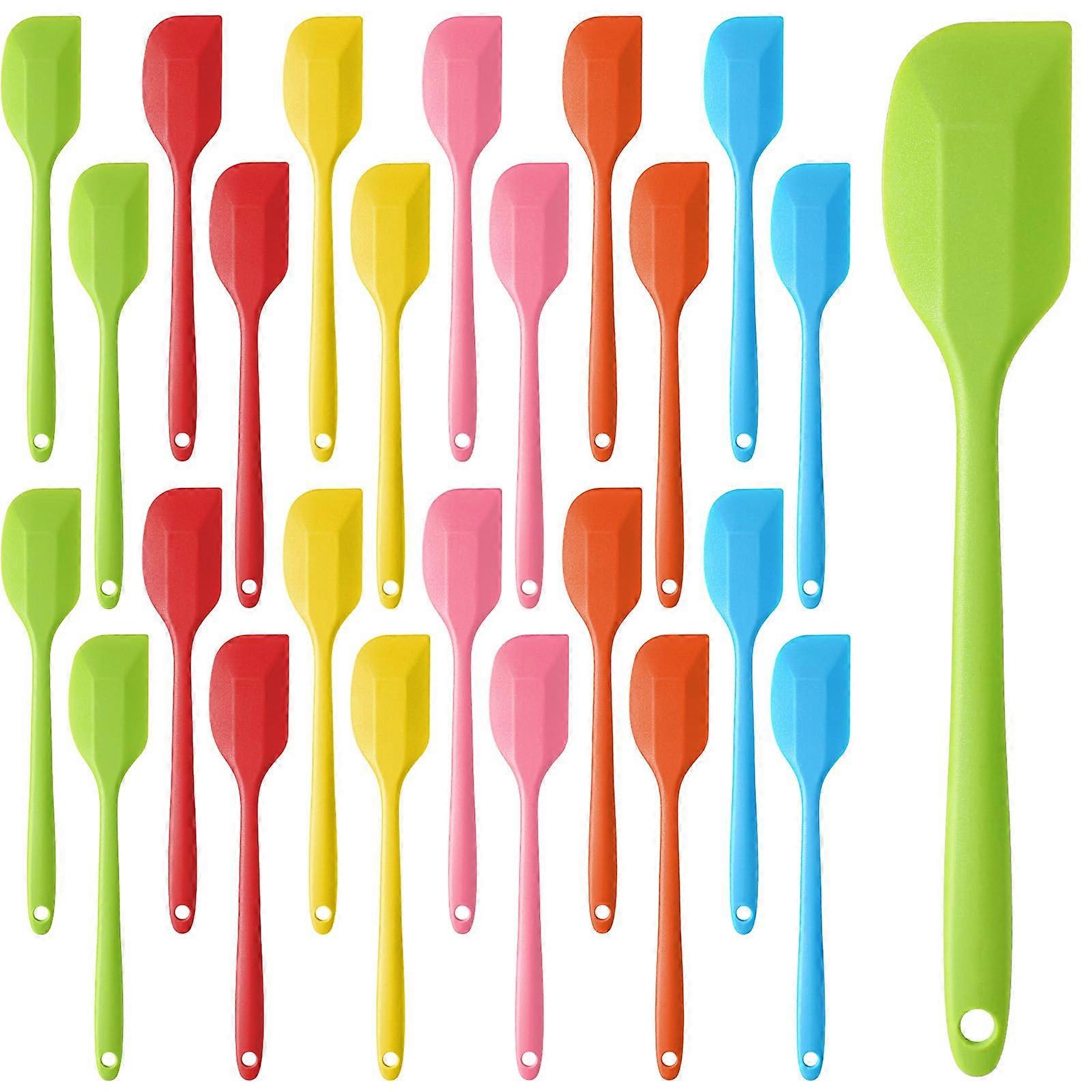 24 Piece Silicone Spatula Set  Heat Resistant, Color Coded, Seamless for Baking and Cooking