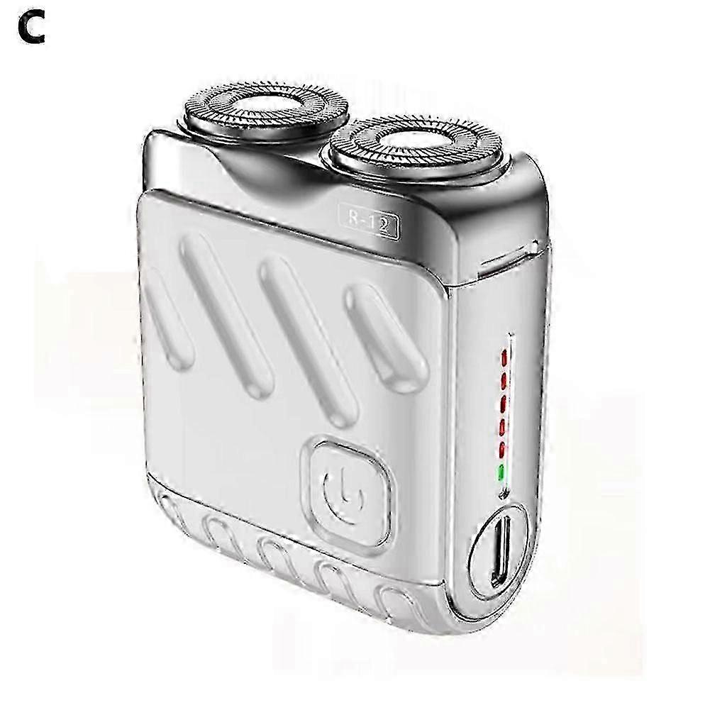 (White)Mini Double Head Portable Shaver Rechargeable