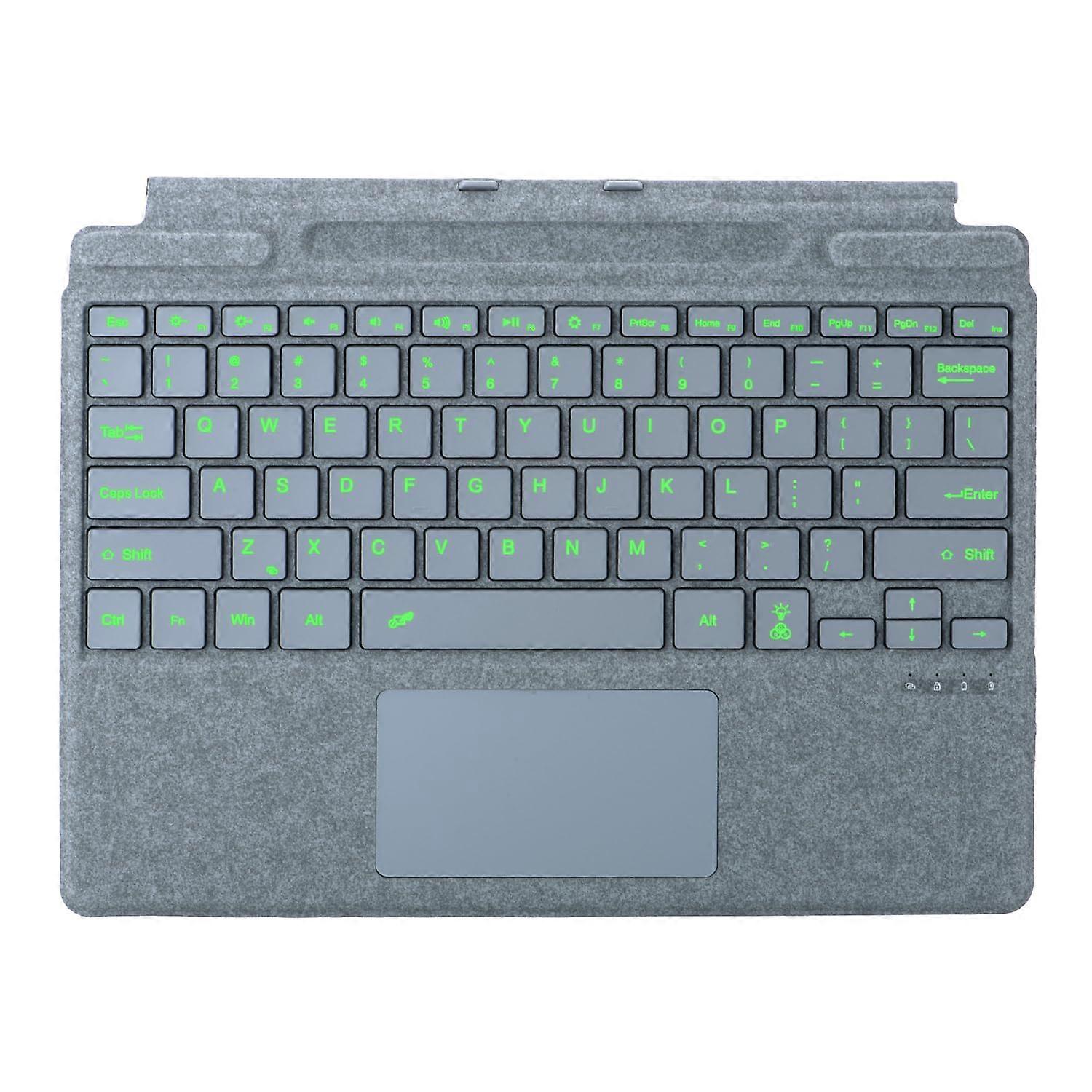 Bluetooth Keyboard with Backlit Touchpad and Pen Holder, Slim Type Cover, Ice Blue for Surface Pro 13