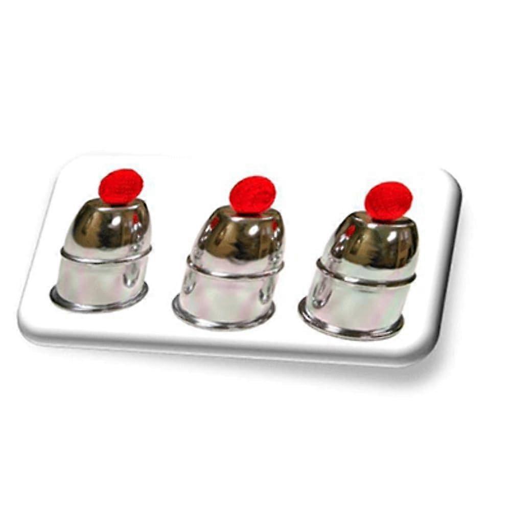 Mirror Polished Aluminum Cups and Balls Magic Trick Set with Balanced Precision Weight