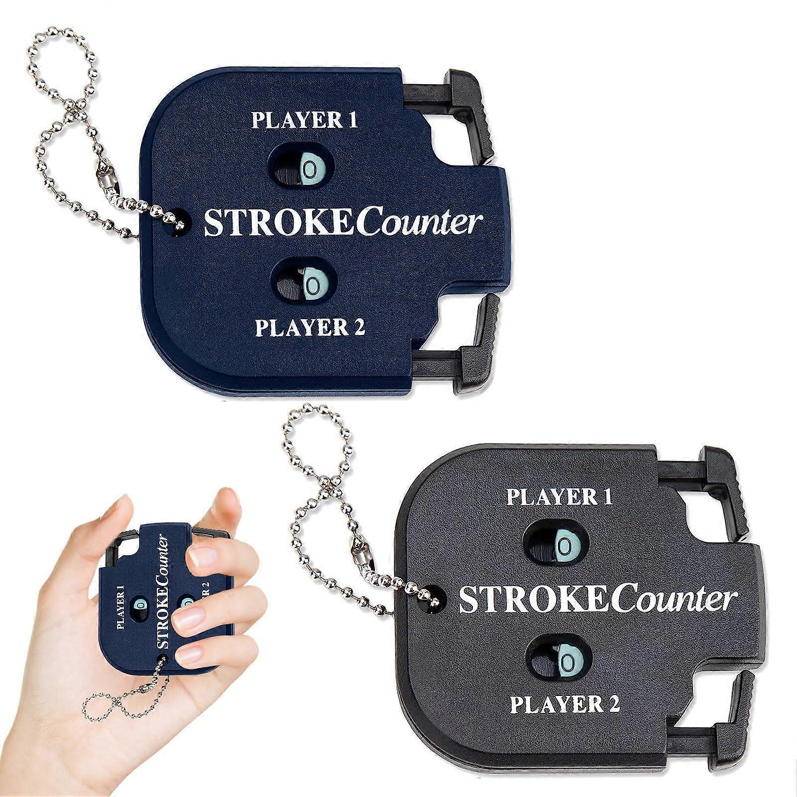 Golf Score Counter 2 Pack Dual Player Stroke Tracker with Compact Keychain Design for Competitions