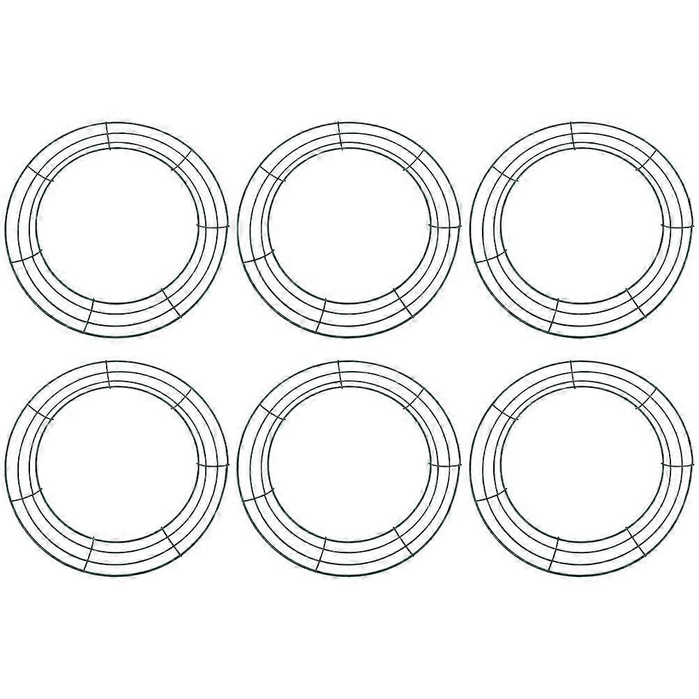 6Pcs Green Iron Wreath Frame for Wreath Making DIY Round Rings