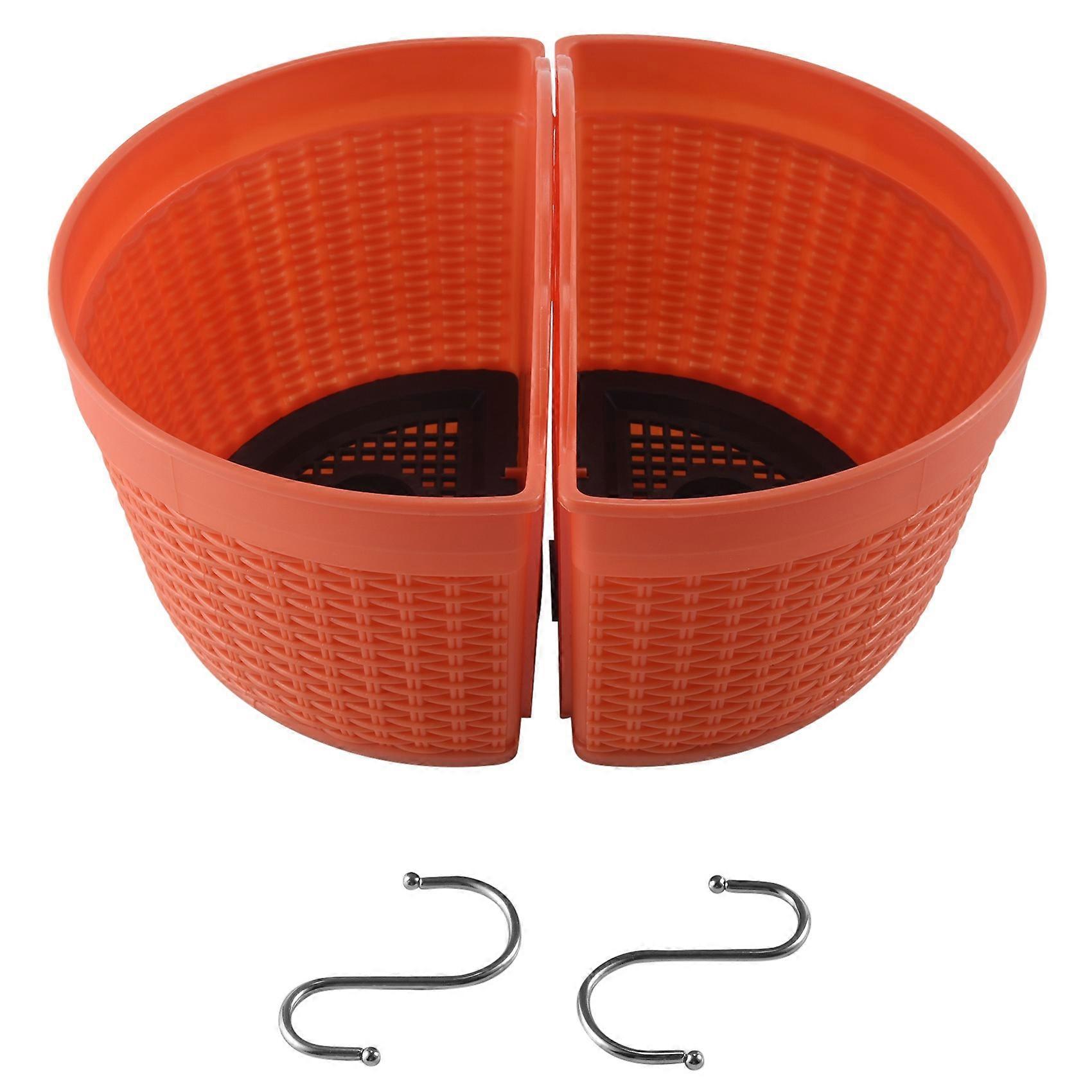 Bloempotten Set van 2, Plastic Hangend Buiten (Rood)