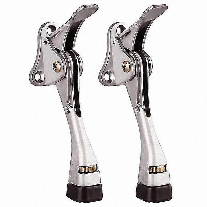 2-Pack Adjustable Kickdown Door Stopper with Rubber Tip, 4-Inch Height