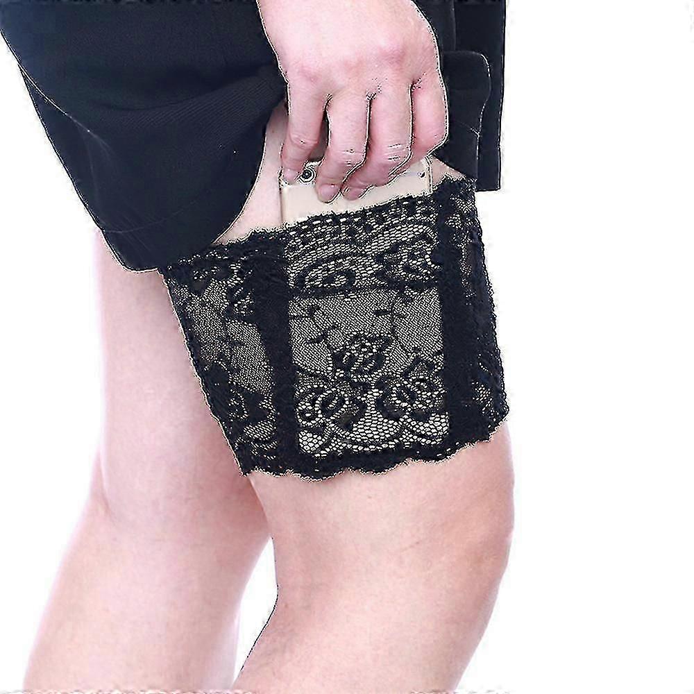 Damen-Beinwärmer aus Spitze mit Handytasche