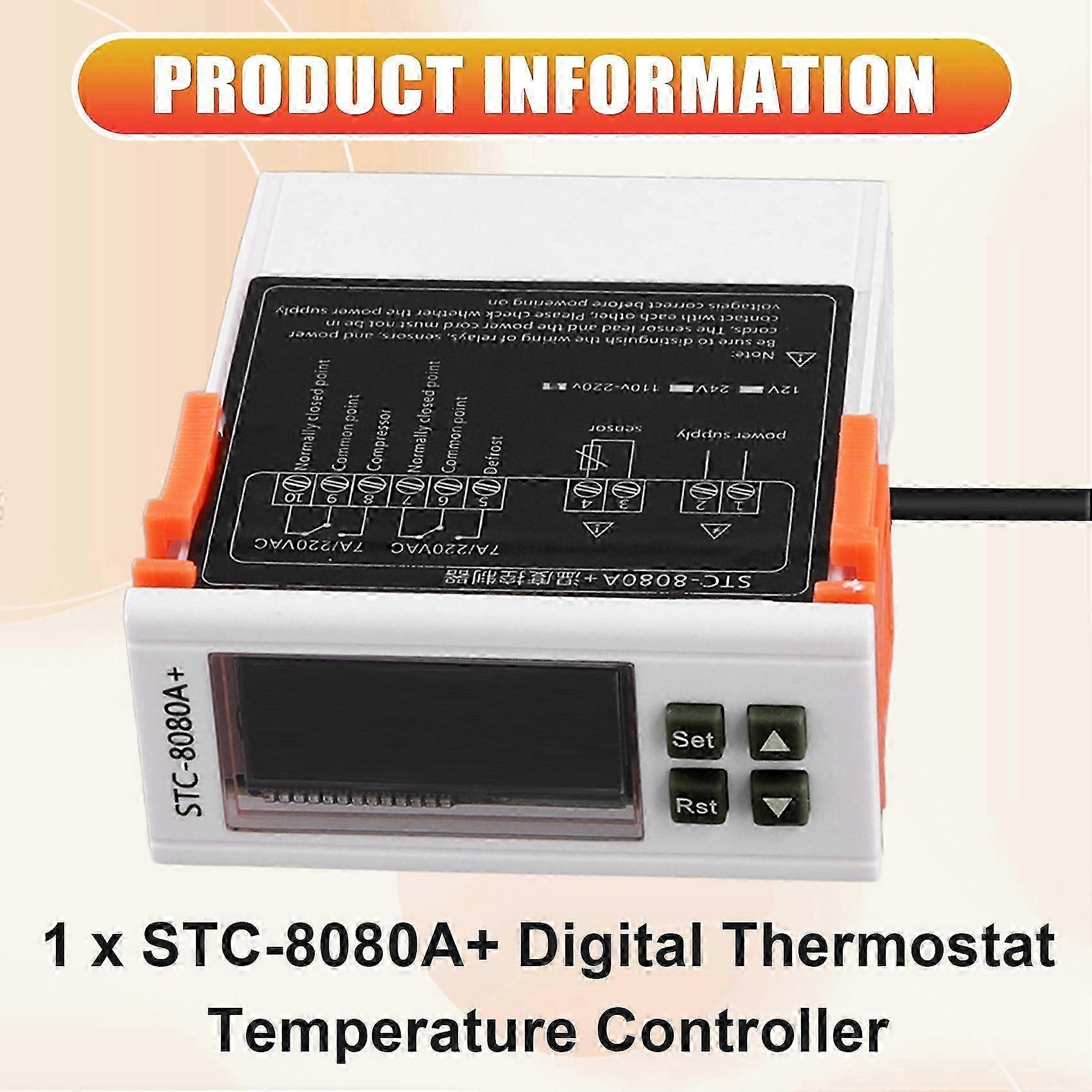 STC-8080A+ Digital Thermostat Temperature Controller Refrigerator Refrigeration Automatic Defrost Timer Single Probe